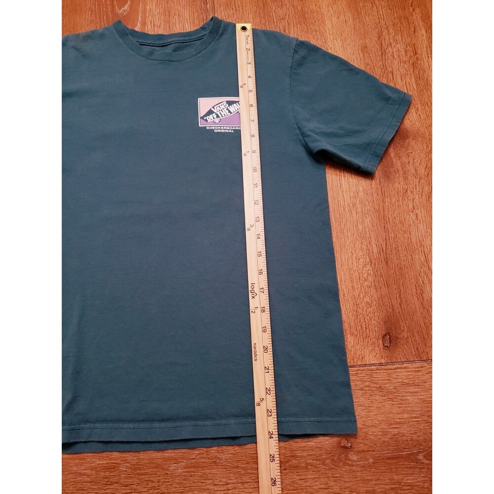 Vans Kids T-Shirt XL Sea Gray Blue Off The Wall Skateboard Double Sided Graphic - Picture 7 of 7